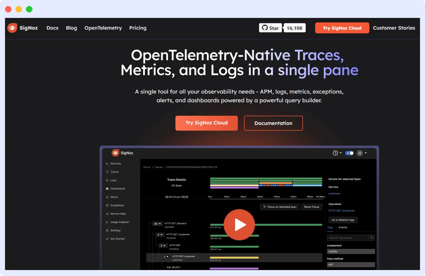 SigNoz, Open source Grafana Alternative 