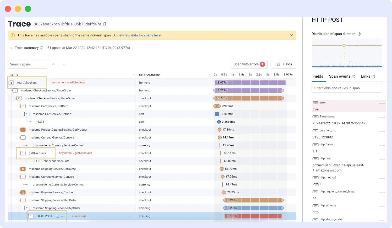 Honeycomb event-driven observability dashboard; servicenow Lightstep alternative.
